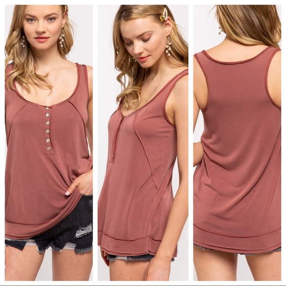 SALE-FIRM‼️ Softest Touch Henley-Brick - Picture 8 of 8